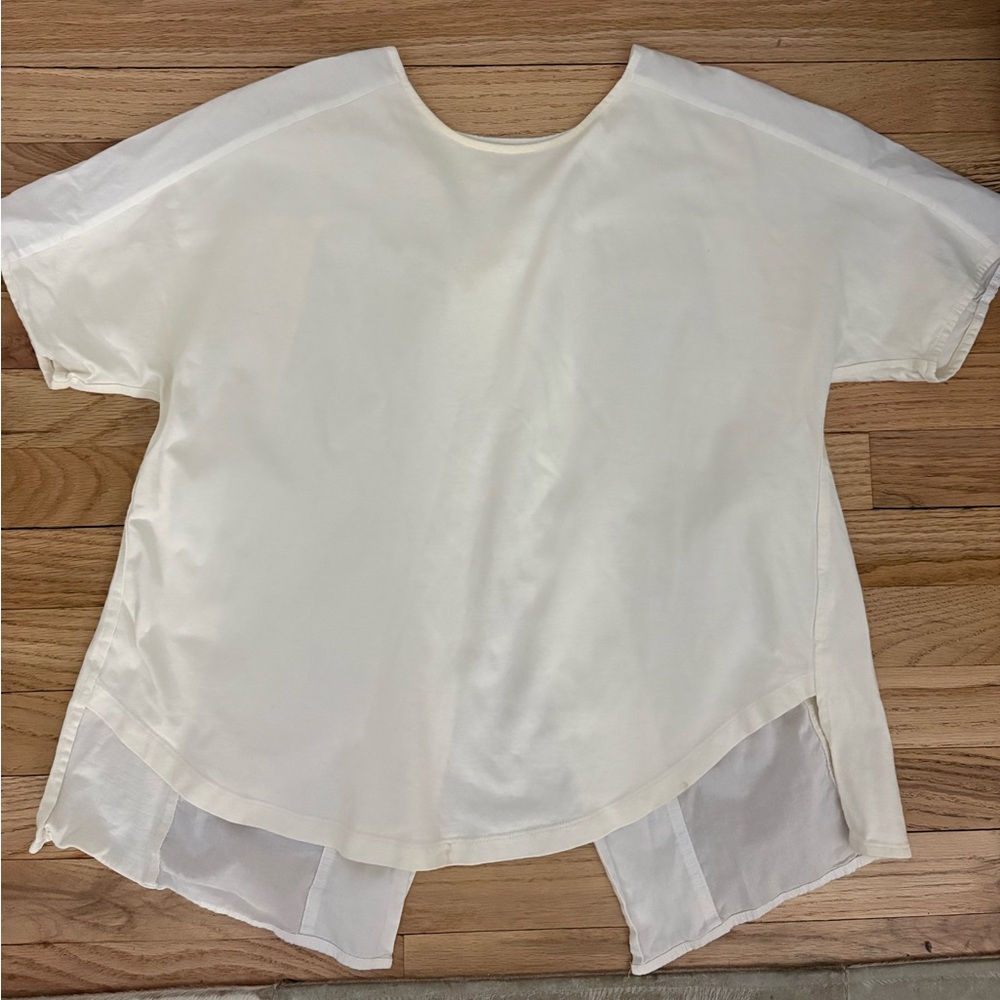 Madewell Cream Short-Sleeve Layered Hem Tee